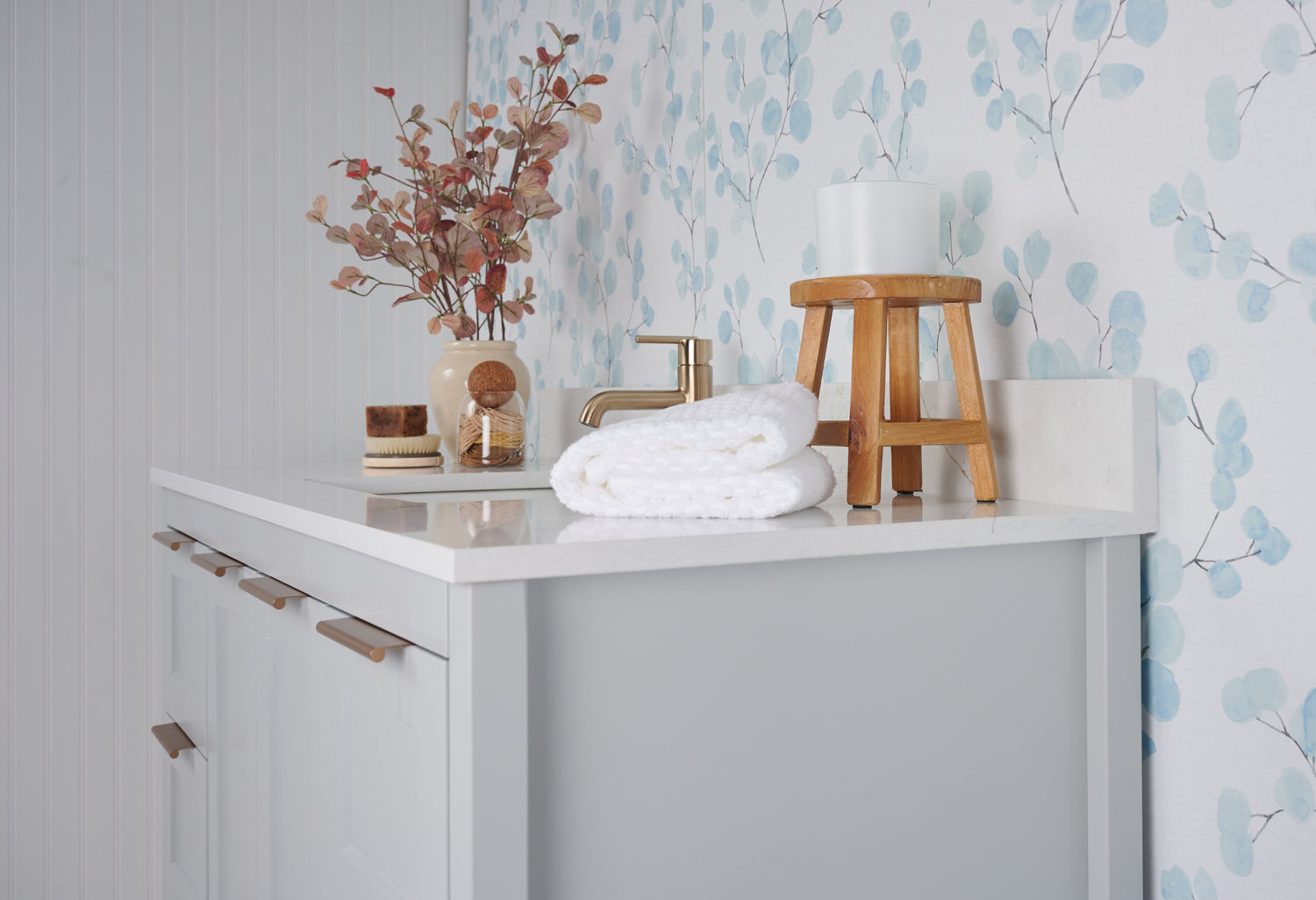 49x22 VALOR GOLD QUARTZ VANITY TOP