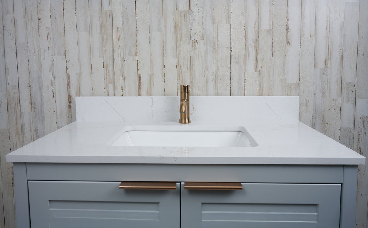 37x22 VALOR GOLD QUARTZ VANITY TOP