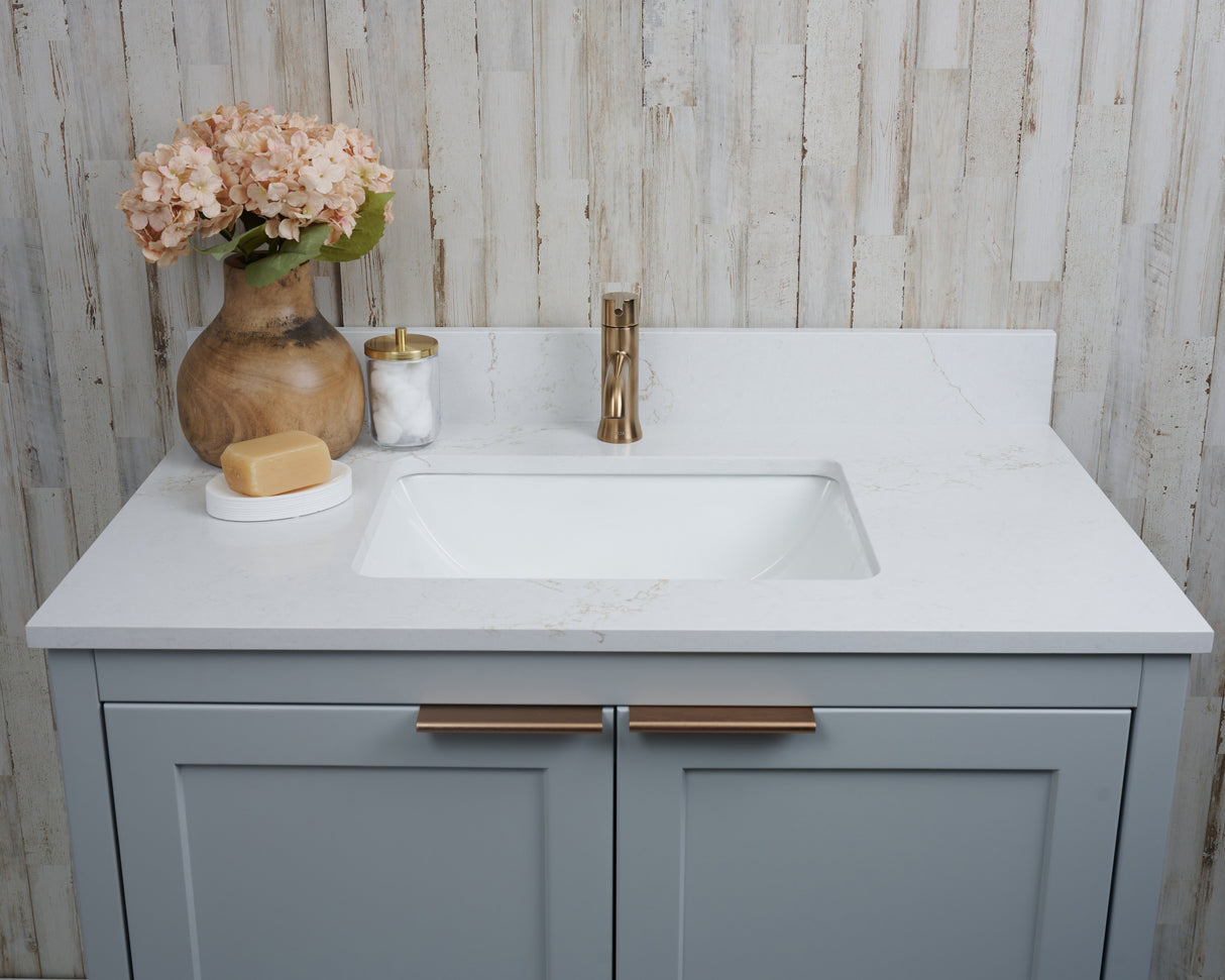 37x22 VALOR GOLD QUARTZ VANITY TOP