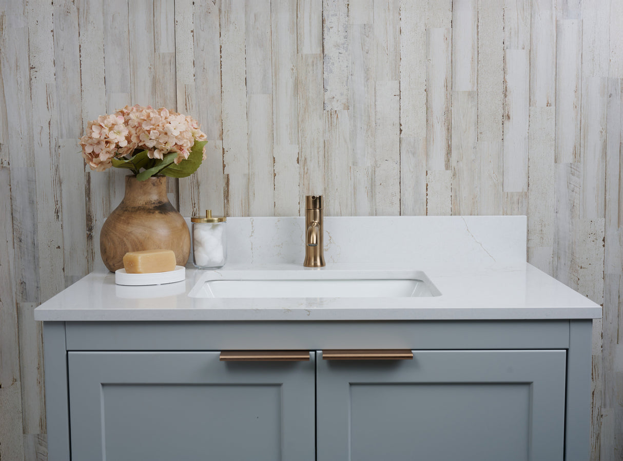 37x22 VALOR GOLD QUARTZ VANITY TOP