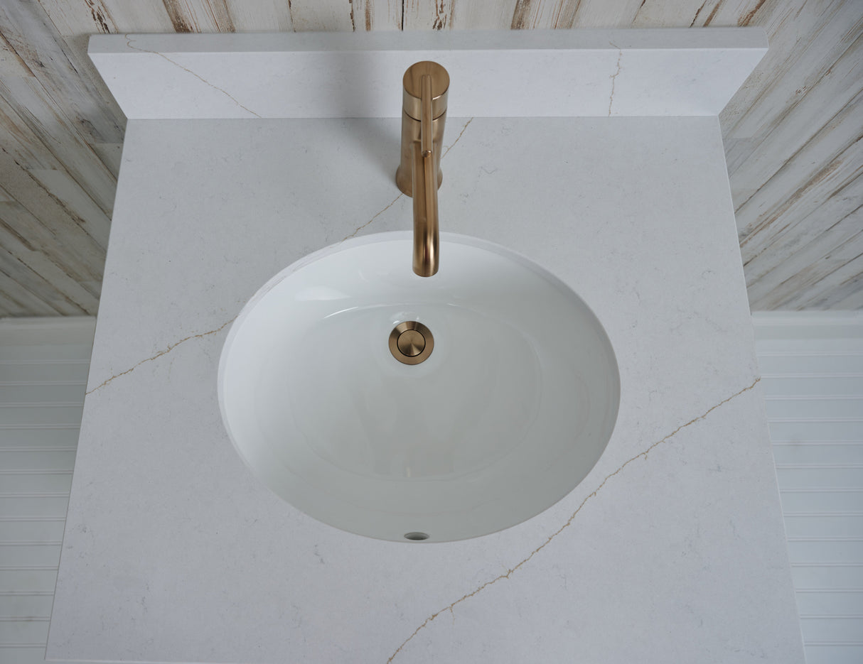 25x22 VALOR GOLD QUARTZ VANITY TOP