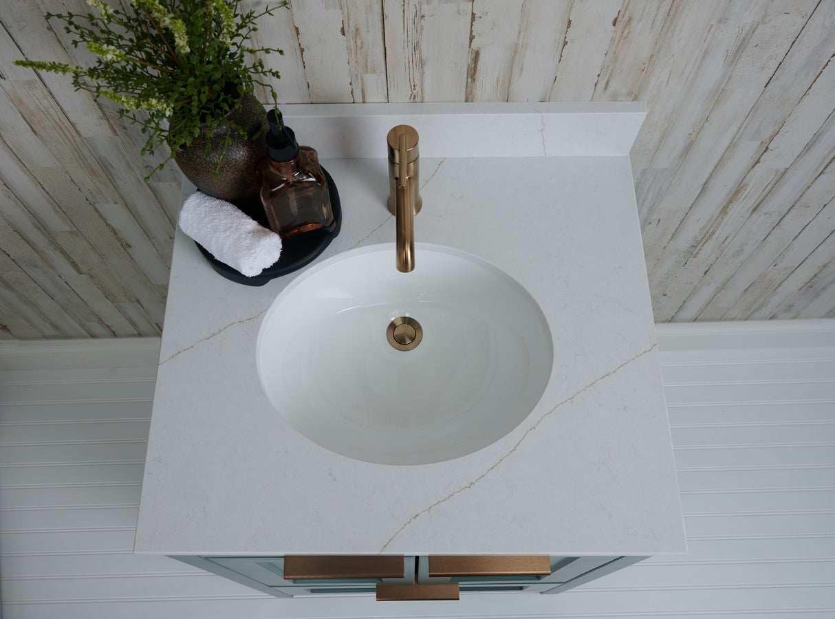 25x22 VALOR GOLD QUARTZ VANITY TOP