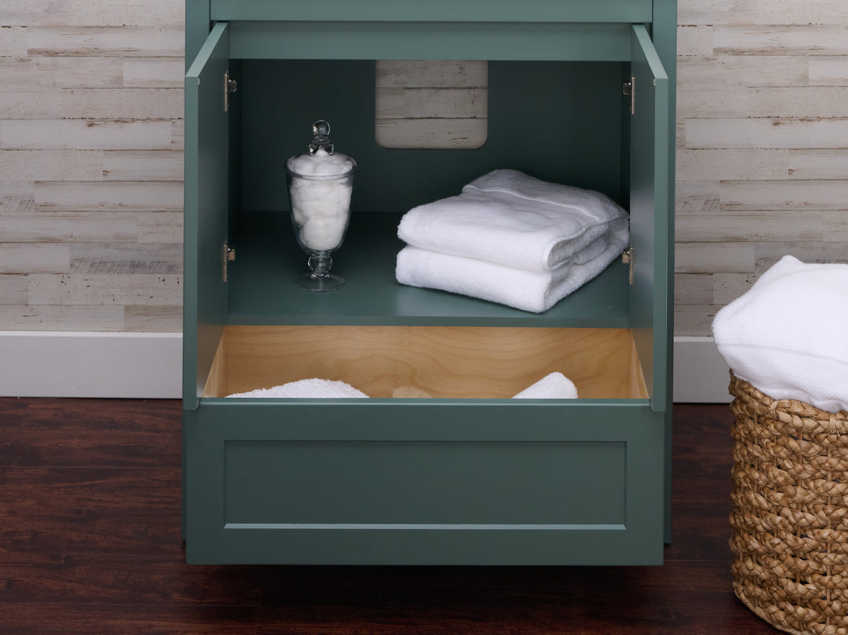 Hanleigh 30 in. Vanity with Shaker Doors in Warm Willow