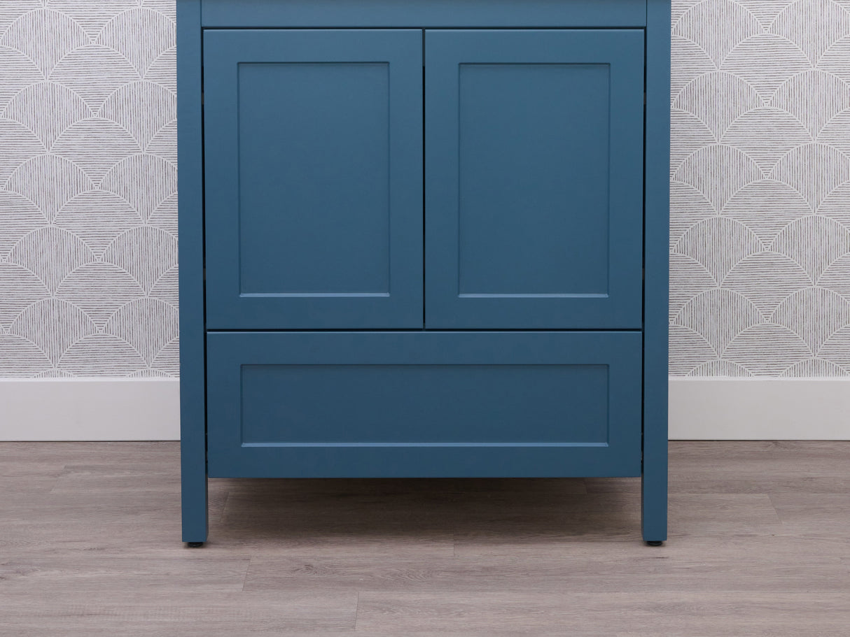 Hanleigh 30 in. Vanity with Shaker Doors in Harbor teal