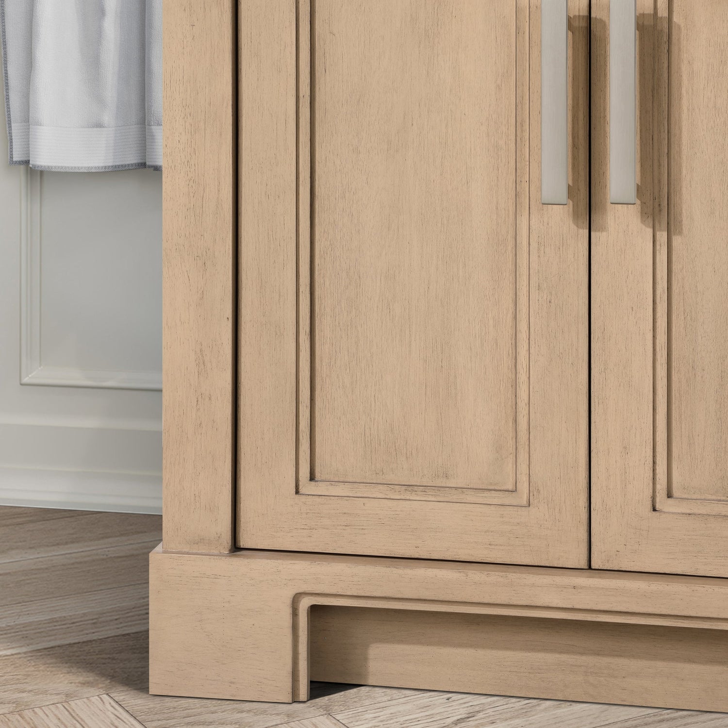 SCARLETT 60IN VANITY IN SAHARA BIRCH WITH WHITE QUARTZ TOP & CERAMIC BASIN