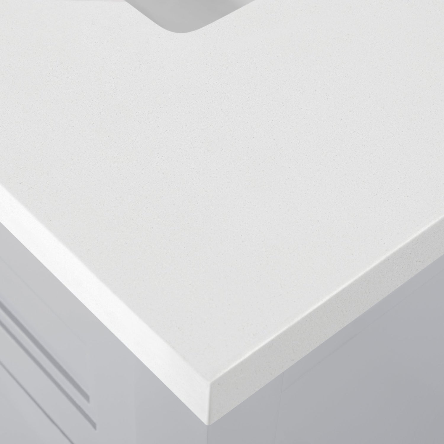 SCARLETT 60IN VANITY IN DOVE GREY WITH WHITE QUARTZ TOP & CERAMIC BASIN