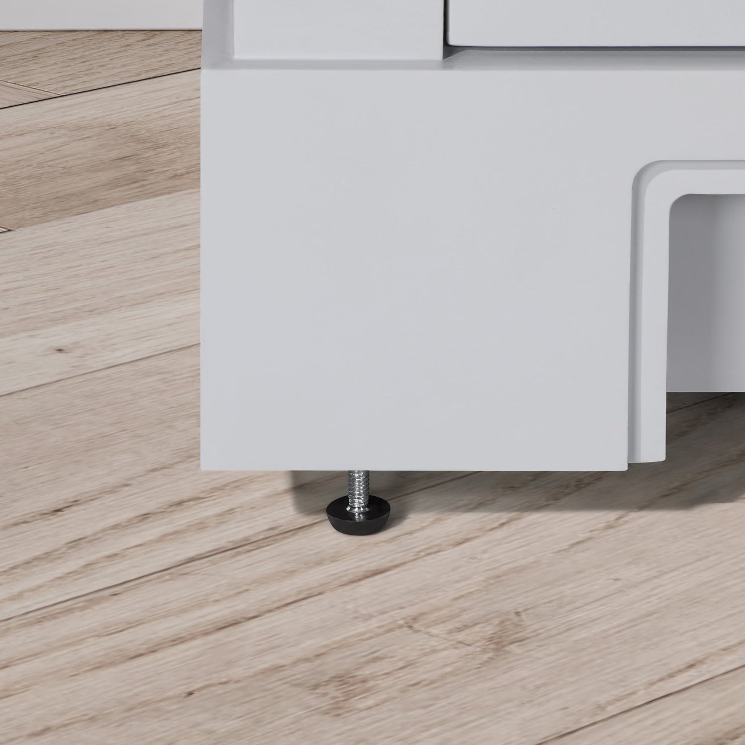 SCARLETT 60IN VANITY IN DOVE GREY WITH WHITE QUARTZ TOP & CERAMIC BASIN