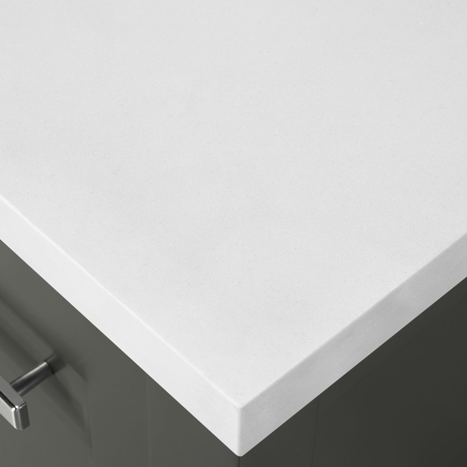 SCARLETT 42IN VANITY IN CHARCOAL GREY WITH WHITE QUARTZ TOP & CERAMIC BASIN