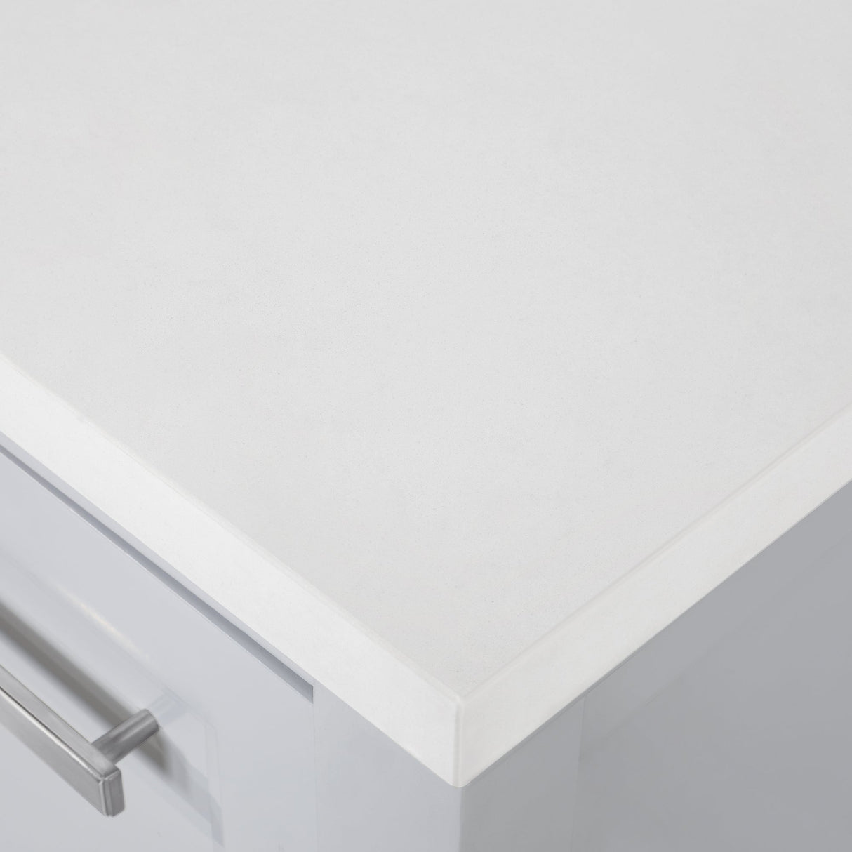 SCARLETT 42IN VANITY IN DOVE GREY WITH WHITE QUARTZ TOP & CERAMIC BASIN