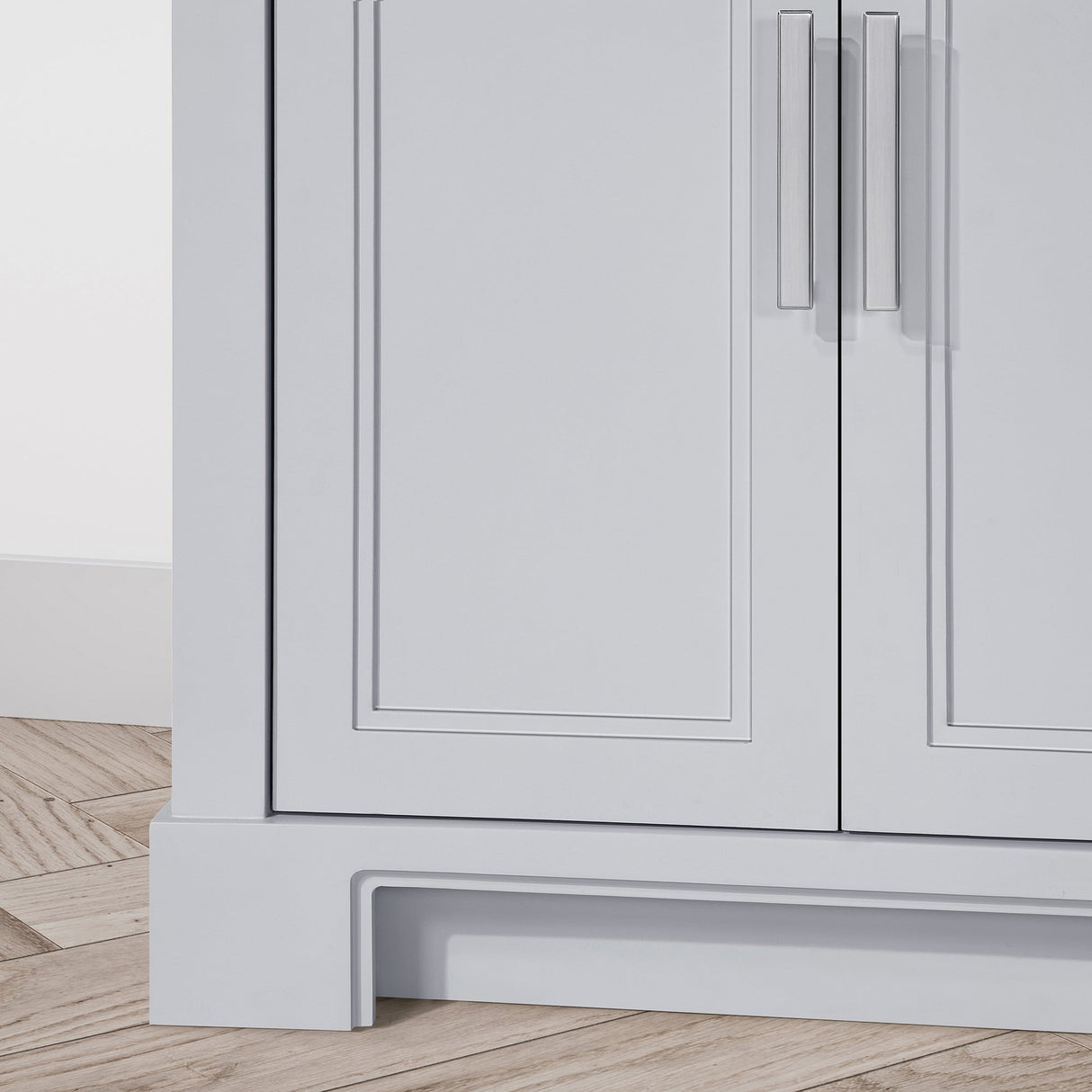 SCARLETT 42IN VANITY IN DOVE GREY WITH WHITE QUARTZ TOP & CERAMIC BASIN