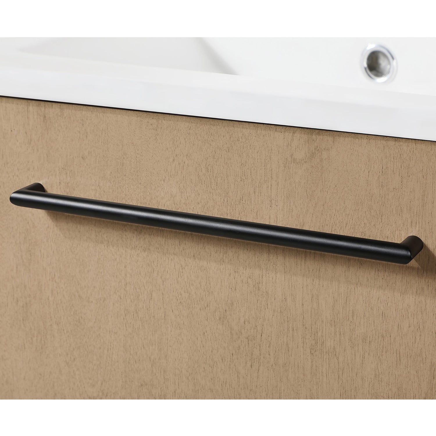 MILLS 18IN VANITY IN SAHARA BIRCH WITH A WHITE INTEGRATED CERAMIC BASIN