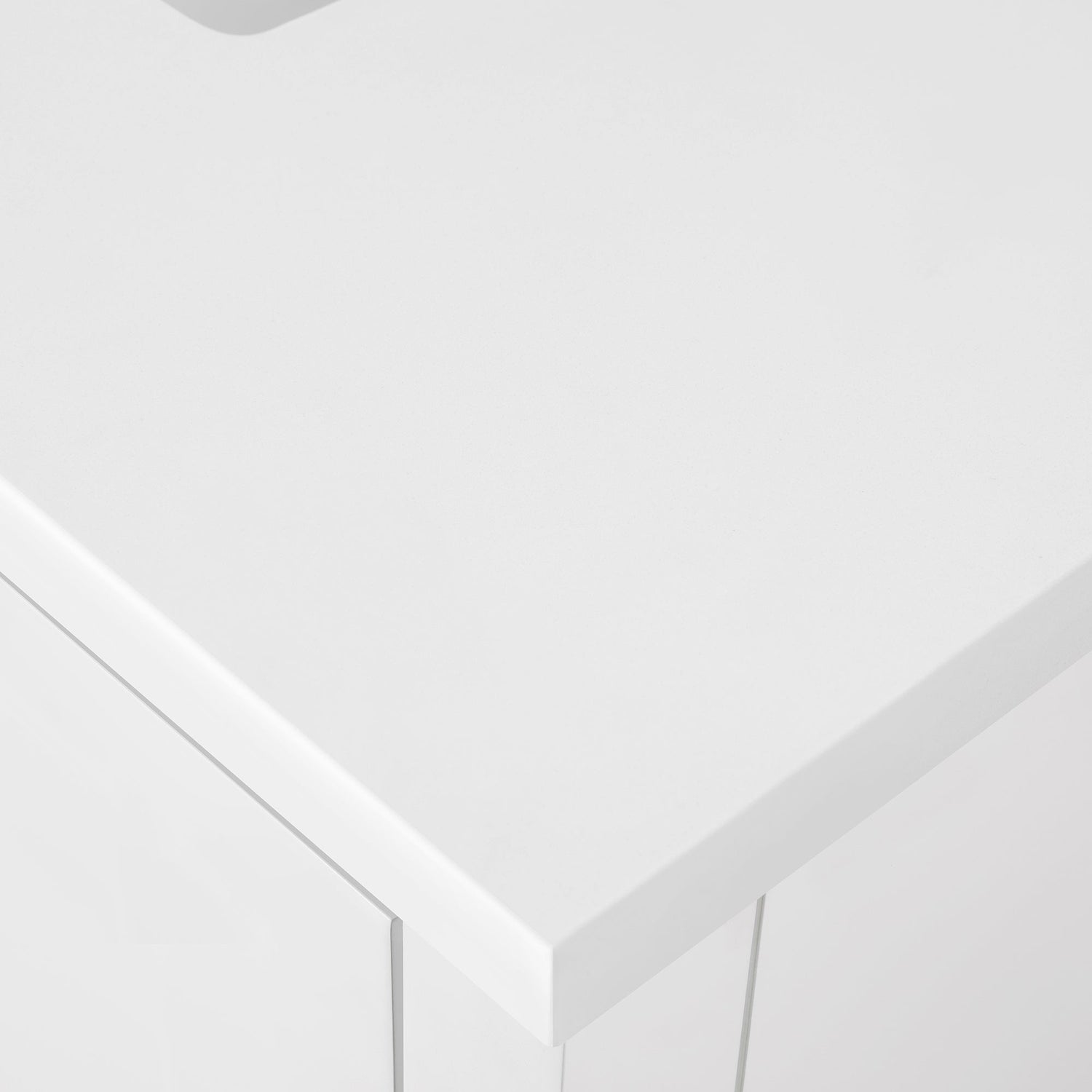 BANKS 30IN VANITY WITH SLAB DOOR IN WHITE WITH WHITE QUARTZ TOP & CERAMIC BASIN