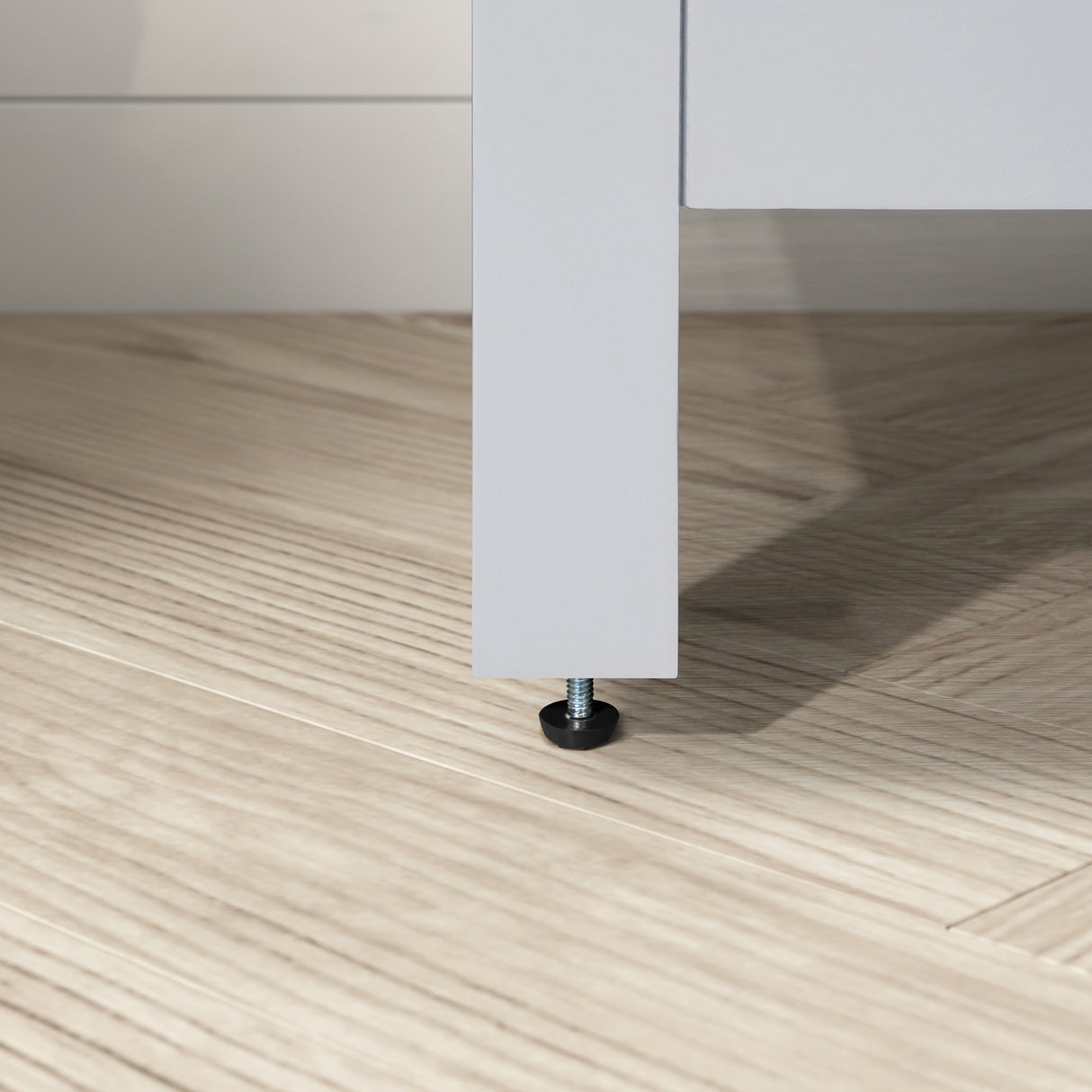 BANKS 36IN VANITY WITH SLAB DOOR IN DOVE GREY WITH WHITE QUARTZ TOP & CERAMIC BASIN