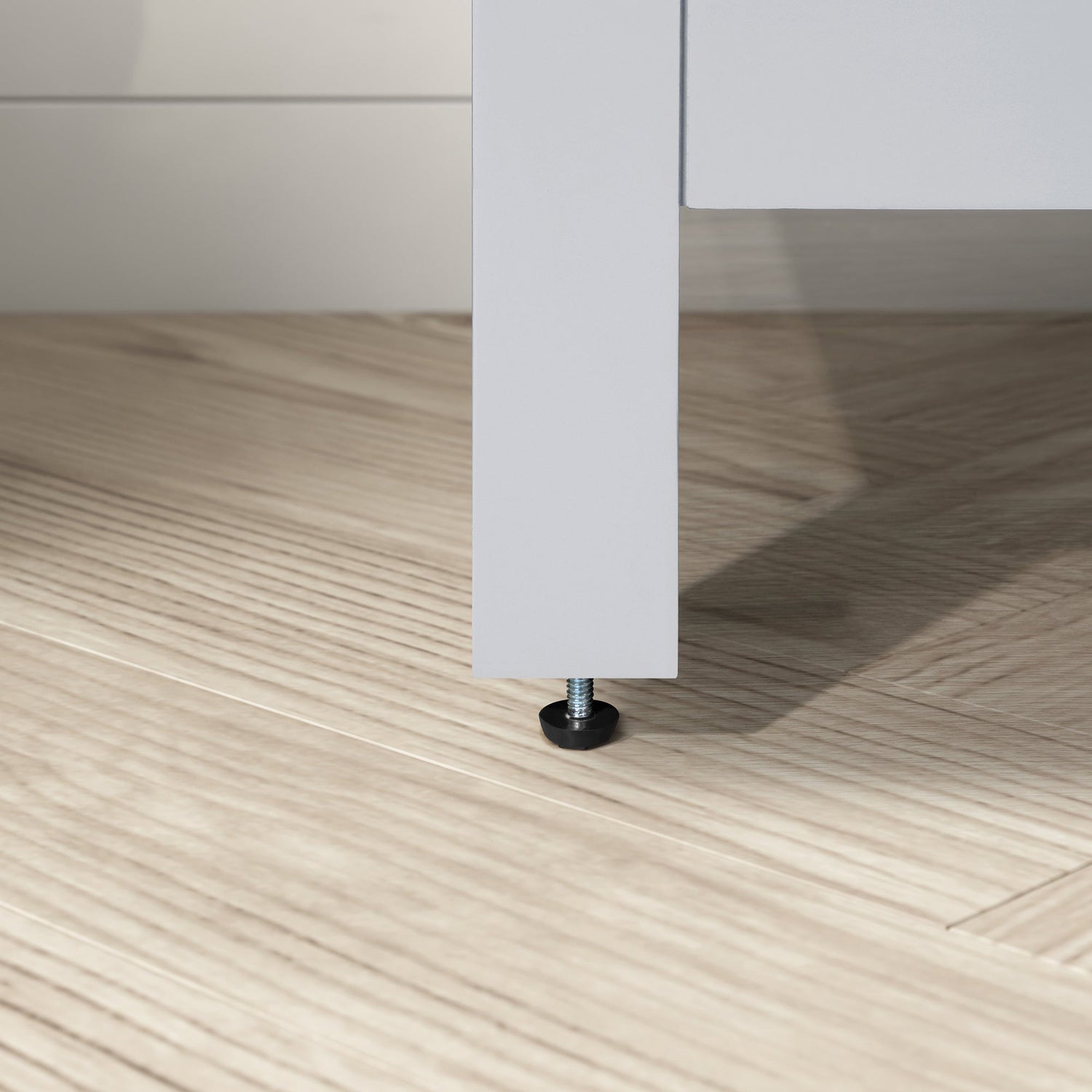 BANKS 36IN VANITY WITH SLAB DOOR IN DOVE GREY WITH WHITE QUARTZ TOP & CERAMIC BASIN