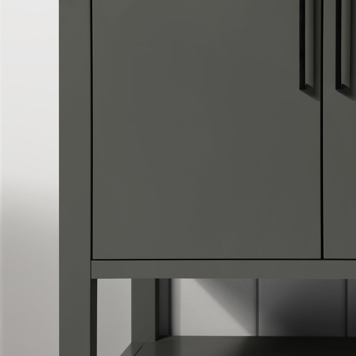 BANKS 30IN VANITY WITH SLAB DOOR IN CHARCOAL GREY WITH WHITE QUARTZ TOP & CERAMIC BASIN