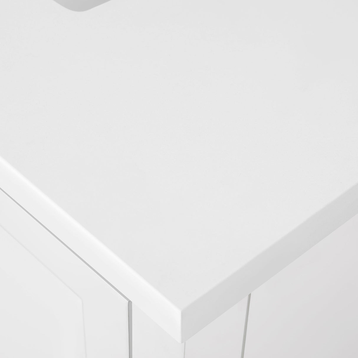 BANKS 36IN VANITY WITH SHAKER DOOR IN WHITE WITH WHITE QUARTZ TOP & CERAMIC BASIN