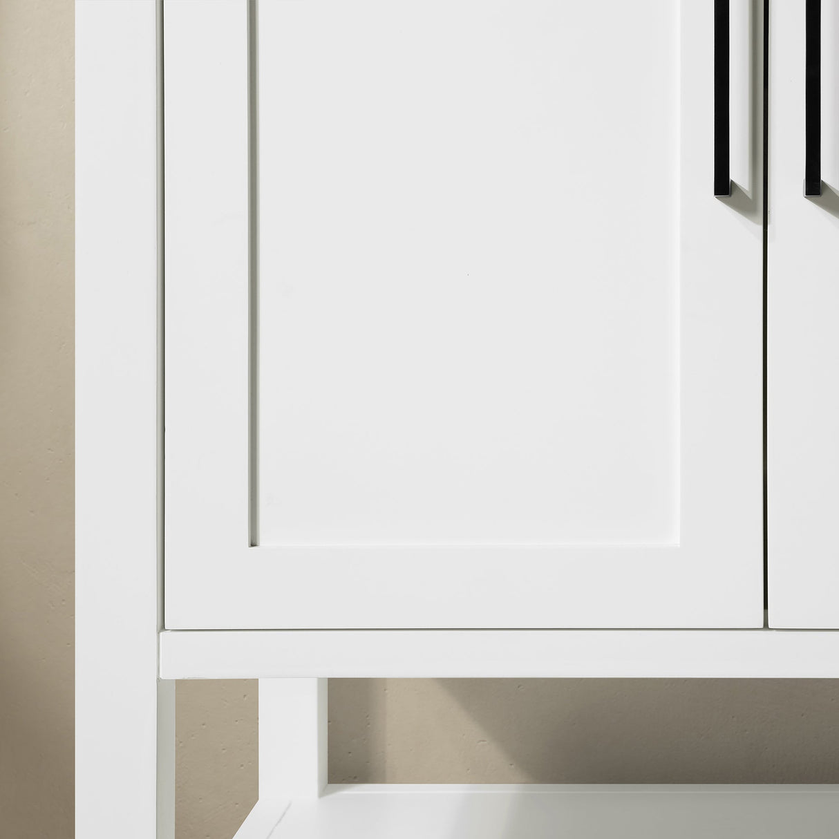 BANKS 30IN VANITY WITH SHAKER DOOR IN WHITE WITH WHITE QUARTZ TOP & CERAMIC BASIN