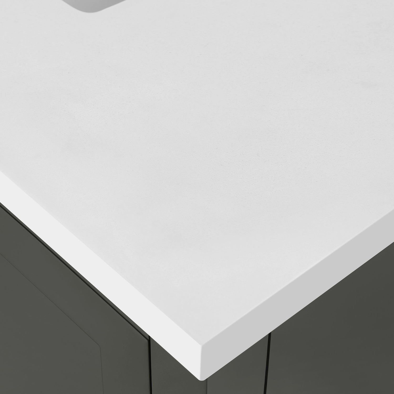 BANKS 30IN VANITY WITH SHAKER DOOR IN CHARCOAL GREY WITH WHITE QUARTZ TOP & CERAMIC BASIN