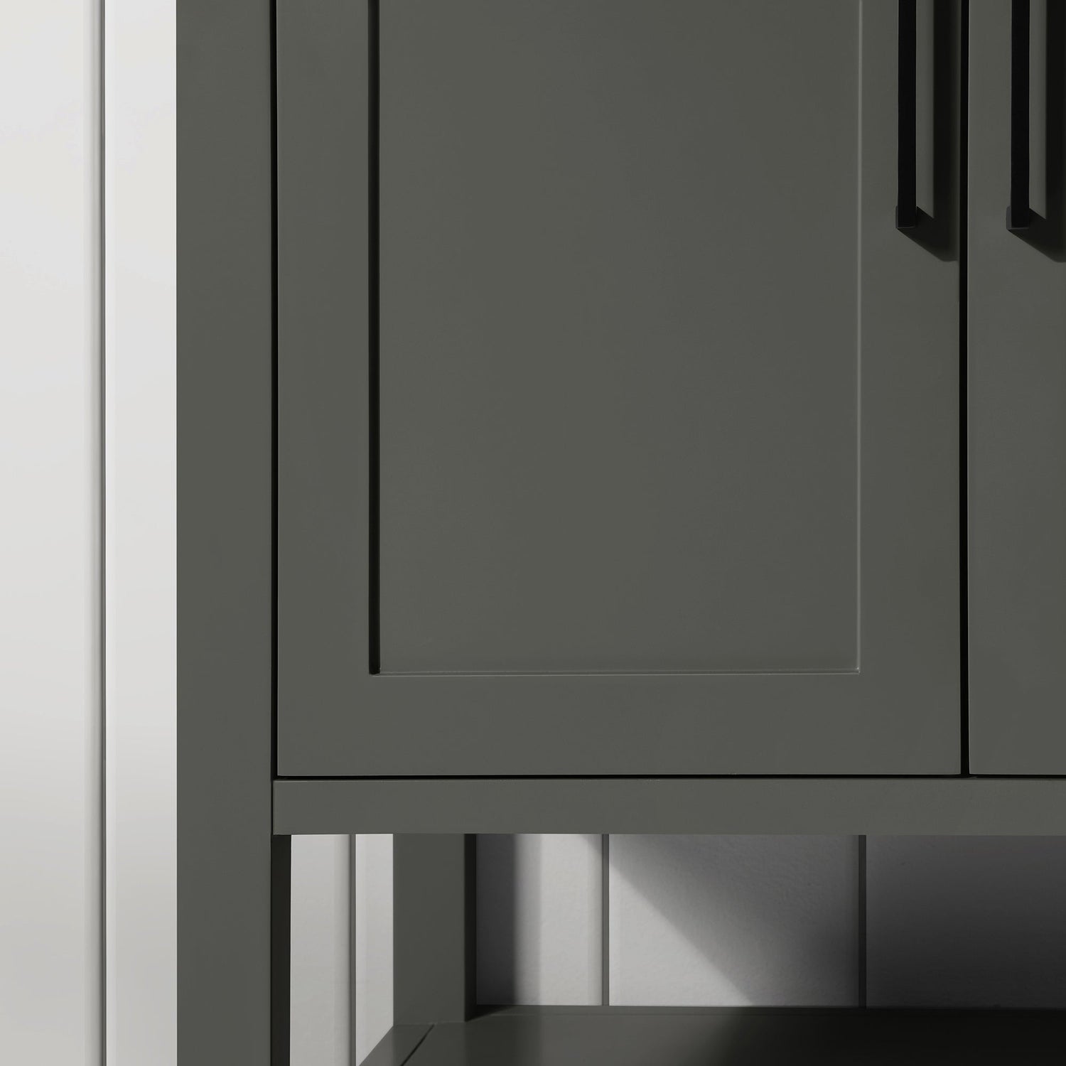 BANKS 30IN VANITY WITH SHAKER DOOR IN CHARCOAL GREY WITH WHITE QUARTZ TOP & CERAMIC BASIN