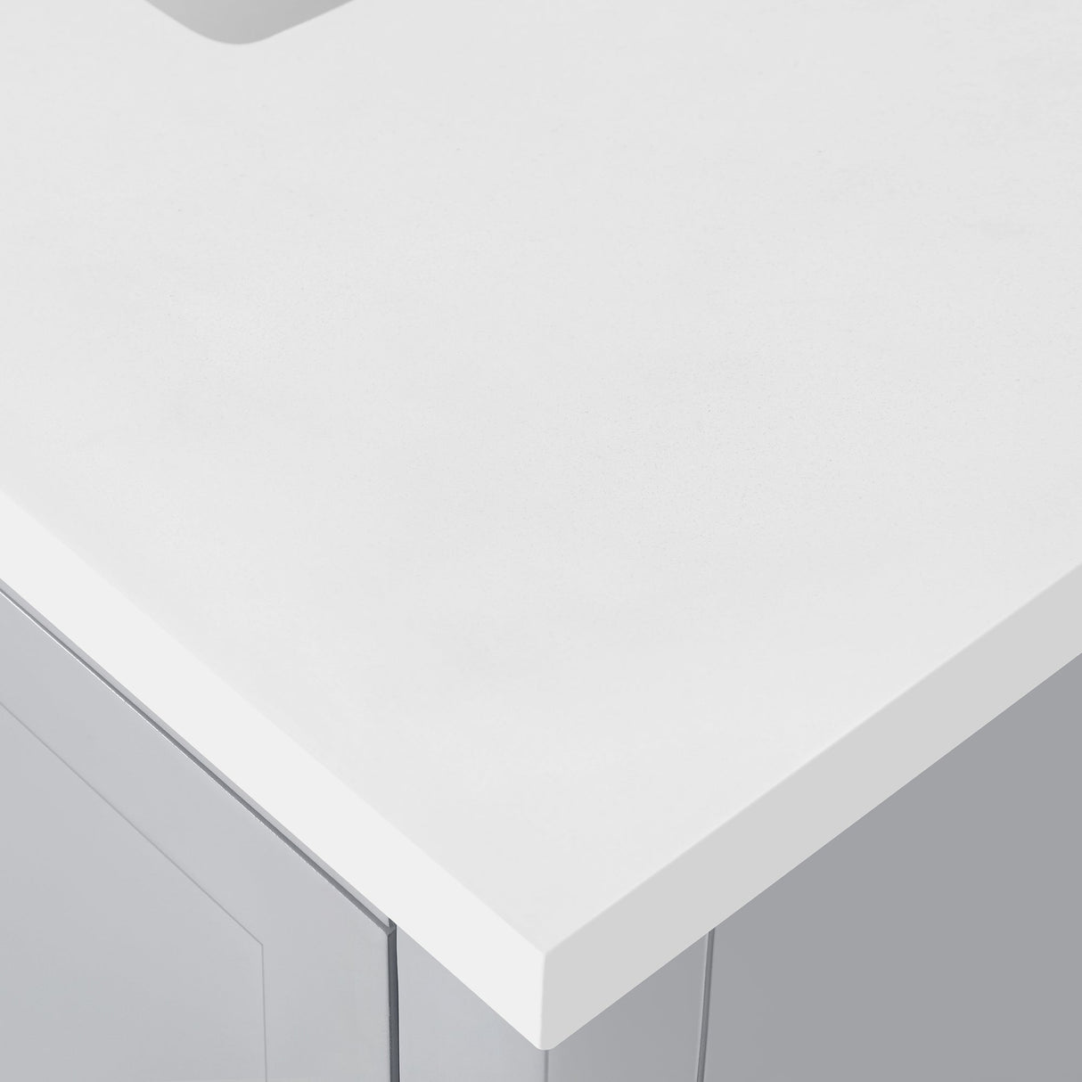 BANKS 30IN VANITY WITH SHAKER DOOR IN DOVE GREY WITH WHITE QUARTZ TOP & CERAMIC BASIN