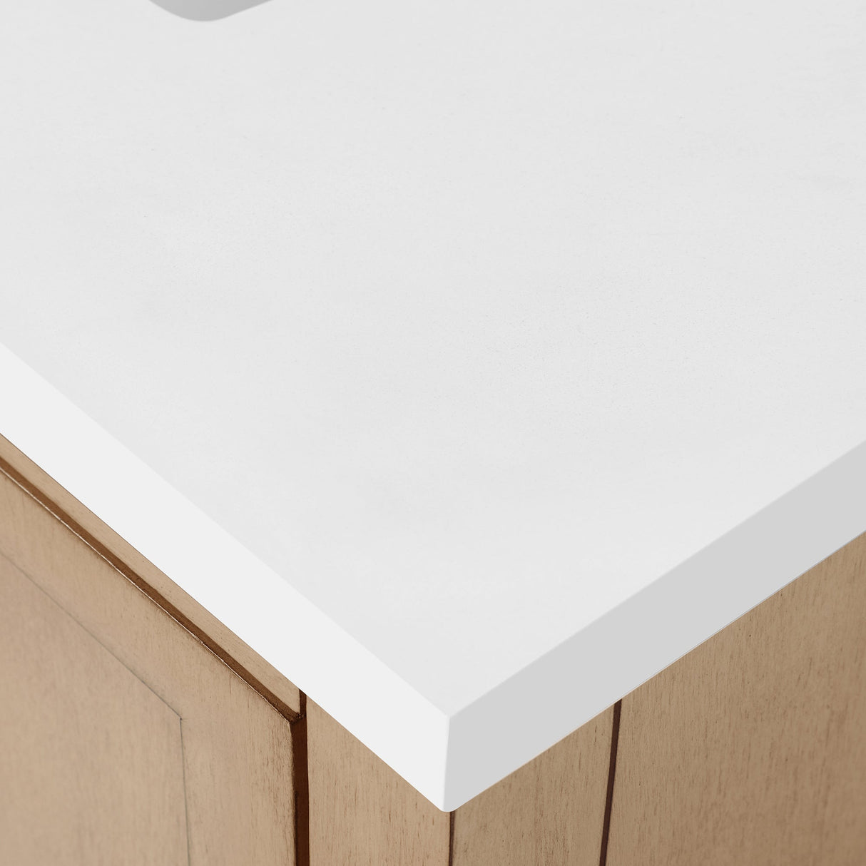 BANKS 30IN VANITY WITH SHAKER DOOR IN SAHARA BIRCH WHITE QUARTZ TOP & CERAMIC BASIN