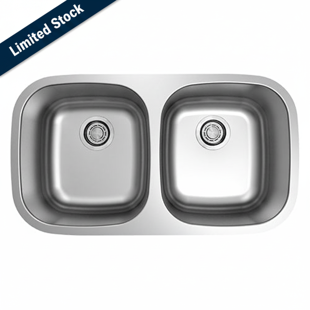 32 in. 50/50 Standard Radius Double Bowl 18 Gauge Kitchen Sink