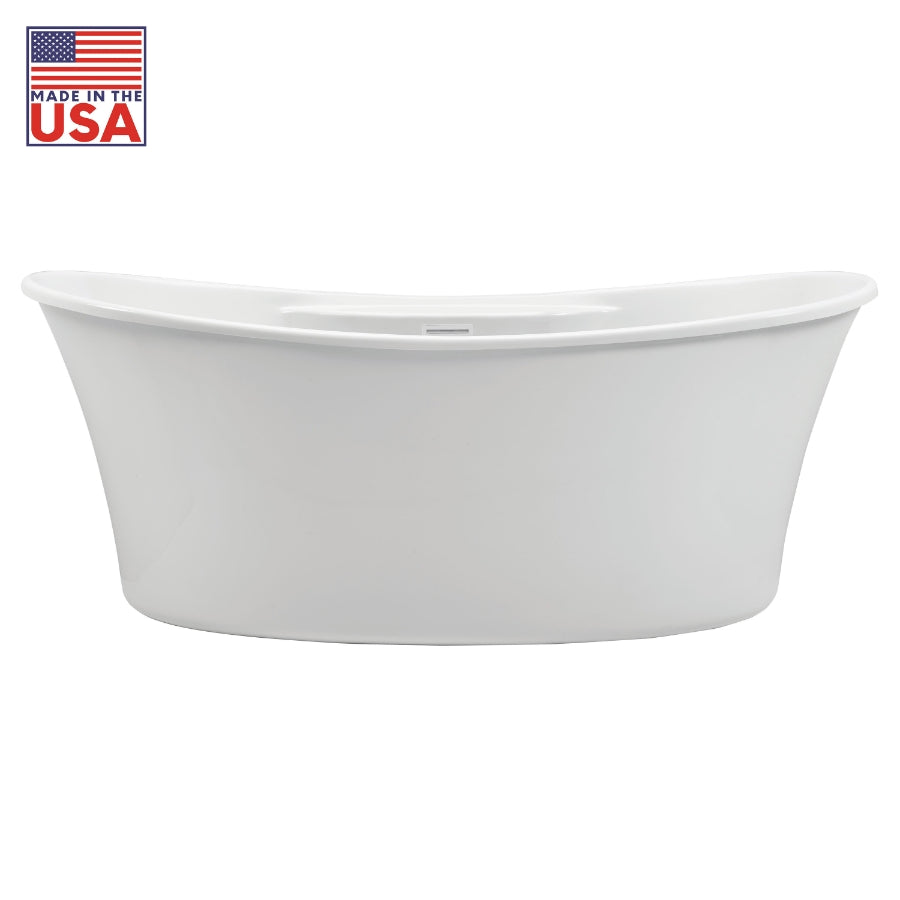 Martin 66-1/2 in. Freestanding Acrylic Tub in Glossy White with White Drain