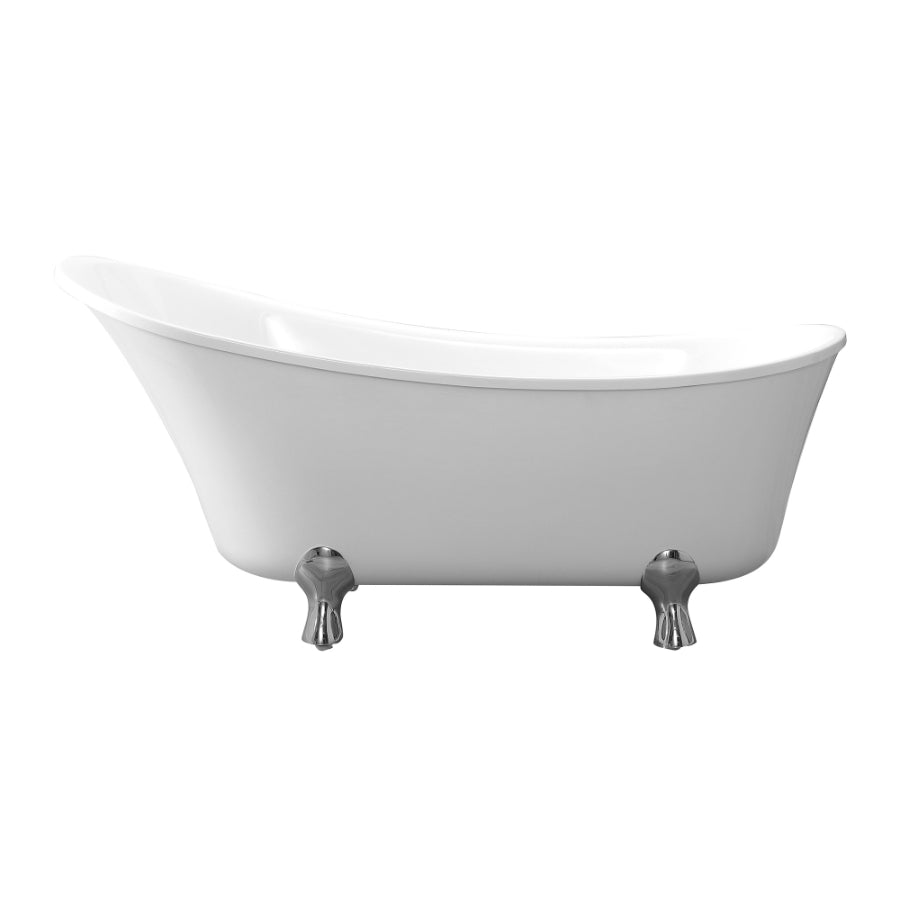 Pearl 69 in. Freestanding Acrylic Tub in Glossy White with White Drain