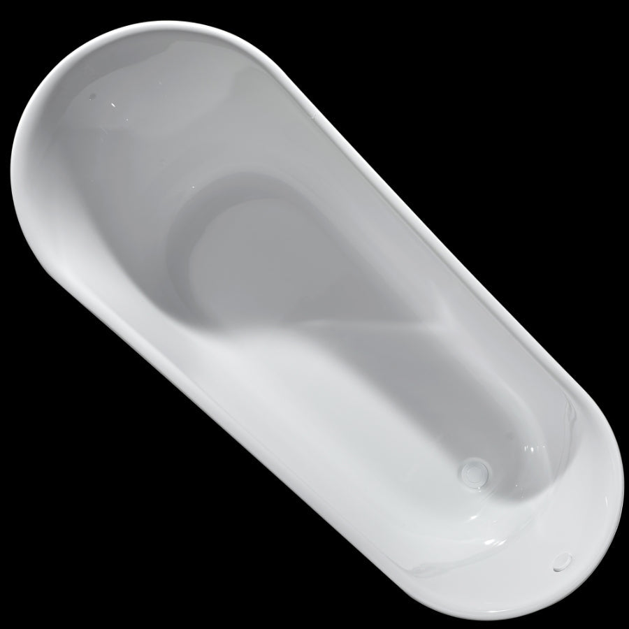 Pearl 69 in. Freestanding Acrylic Tub in Glossy White with White Drain