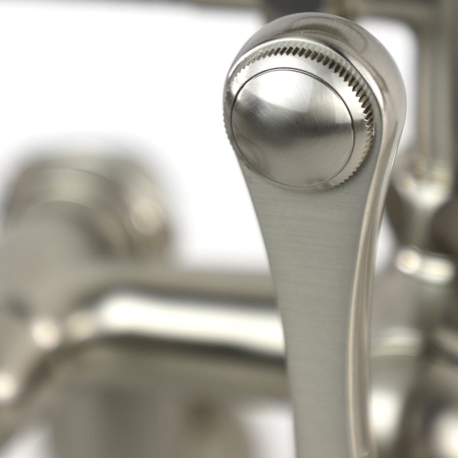 Traditional Tub Wall Mount Faucet with Handshower in Satin Nickel