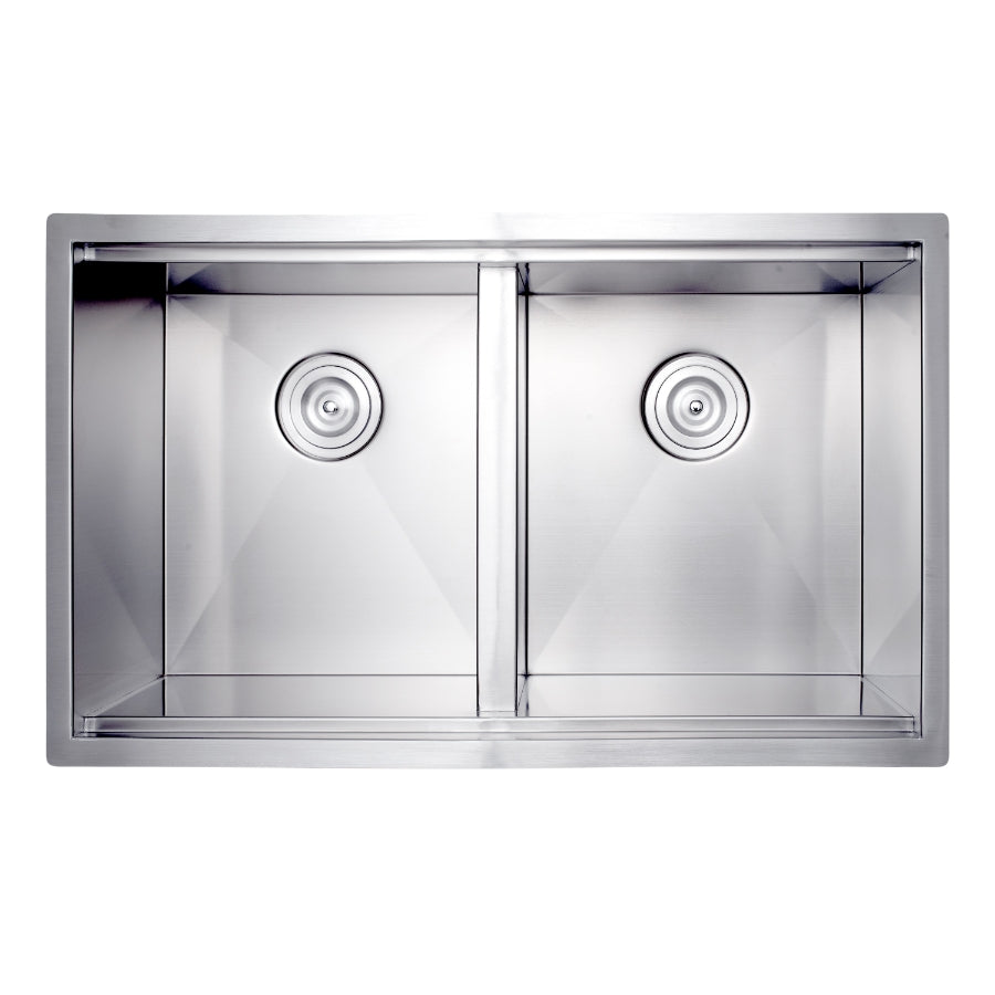Undermount 32 In. 50/50 Ledge 16 Ga. Stainless Steel Kitchen Workstation