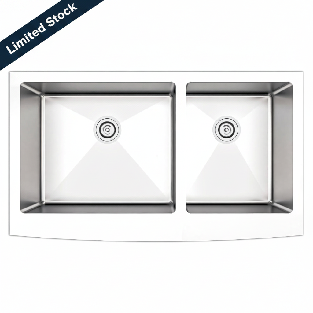 35 7/8 in. 60/40 Micro Radius Double Bowl Apron Front Kitchen Sink