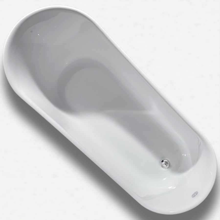 Pearl 69 In. Freestanding Acrylic Tub In Glossy White