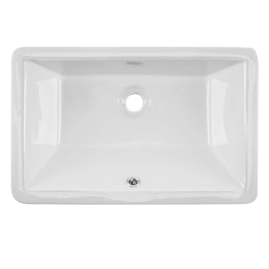 Undermount 21 in. Glazed Porcelain Trough Bathroom Sink