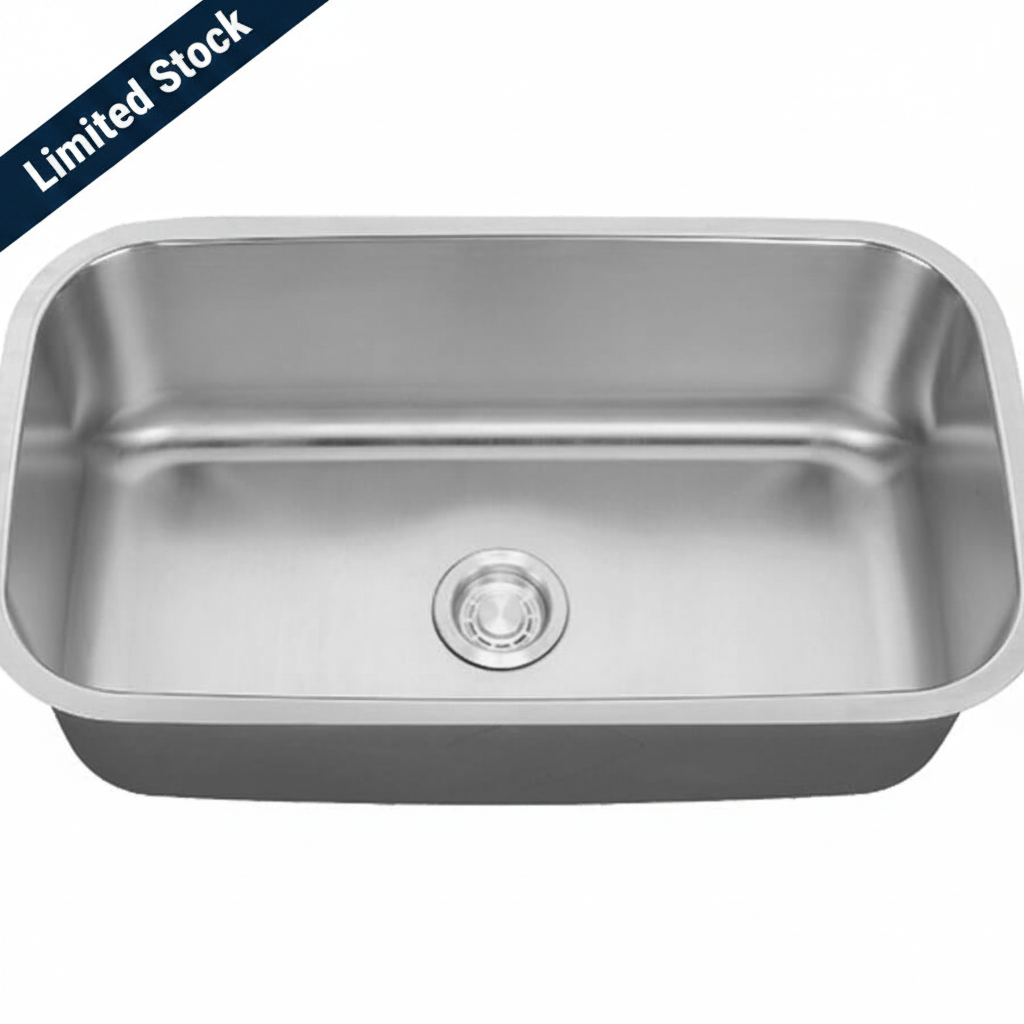 30 in. Standard Radius Single Bowl 16 Gauge Kitchen Sink