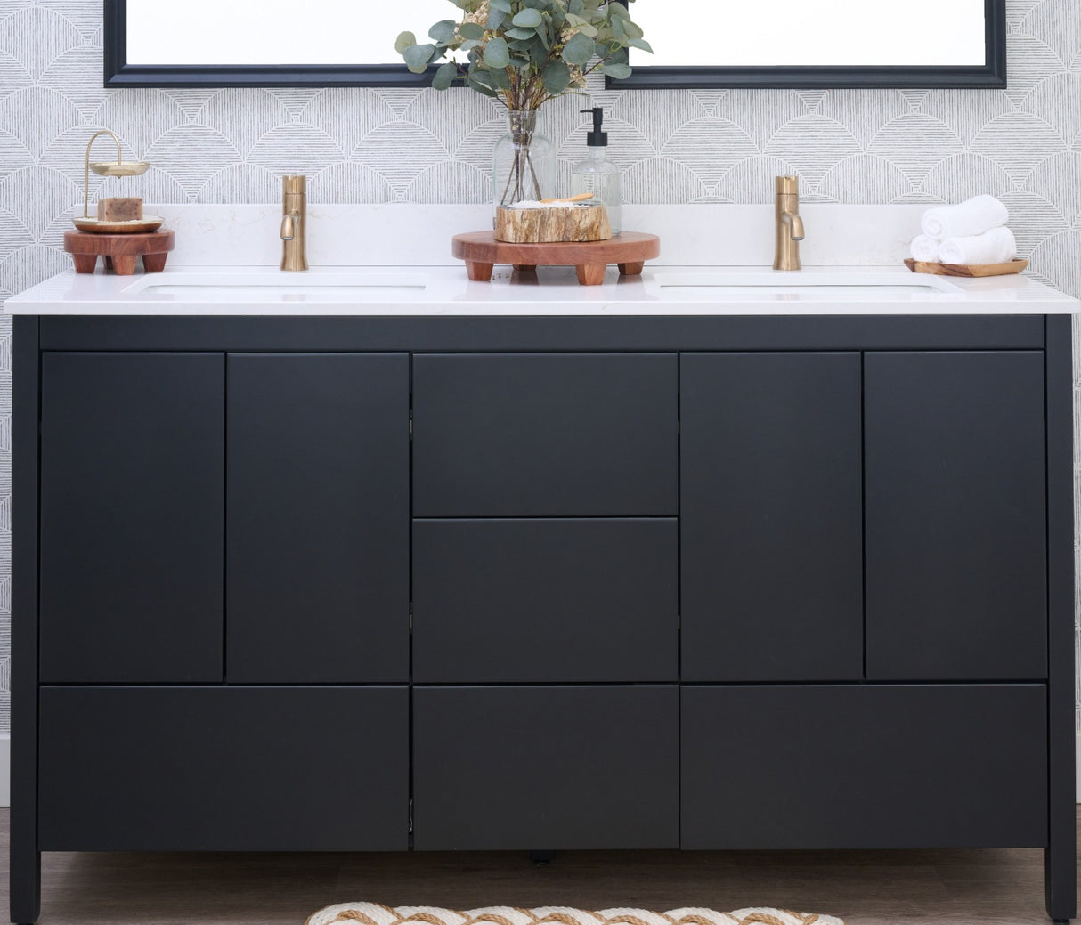 Hanleigh 60" Slab Door Bathroom Vanity