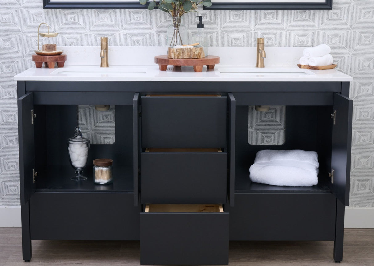 Hanleigh 60" Slab Door Bathroom Vanity