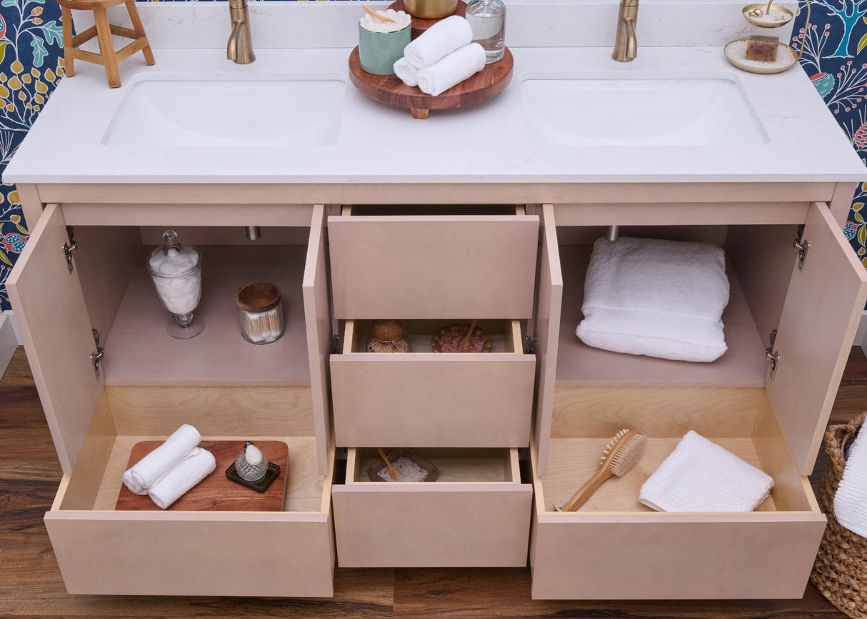 Hanleigh 60" Slab Door Bathroom Vanity