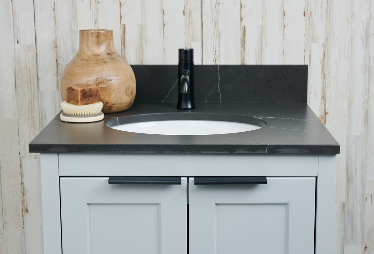 25" Single Oval Bowl Quartz Vanity Top