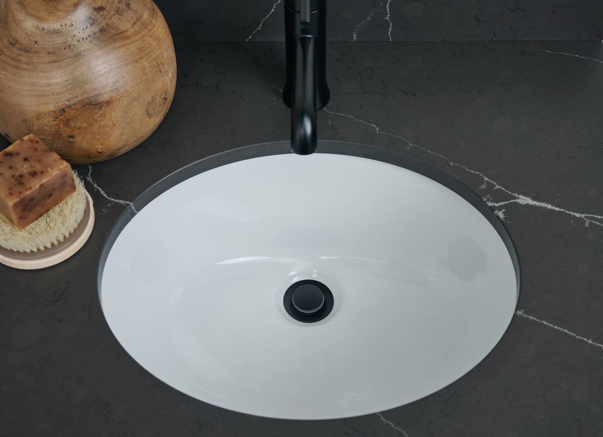 25" Single Oval Bowl Quartz Vanity Top