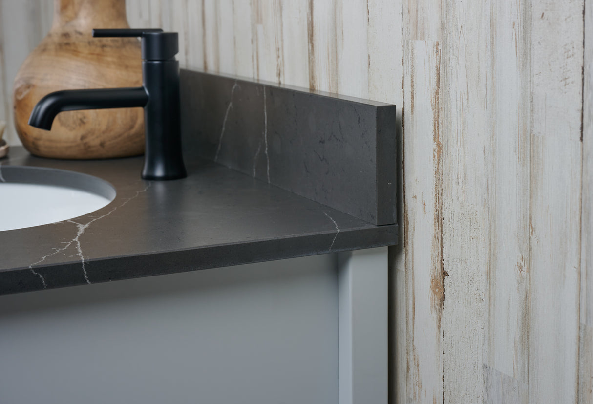 25" Single Oval Bowl Quartz Vanity Top