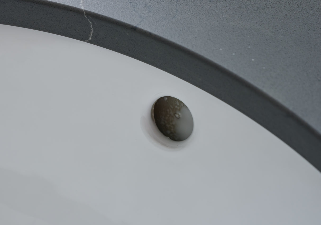 25" Single Oval Bowl Quartz Vanity Top