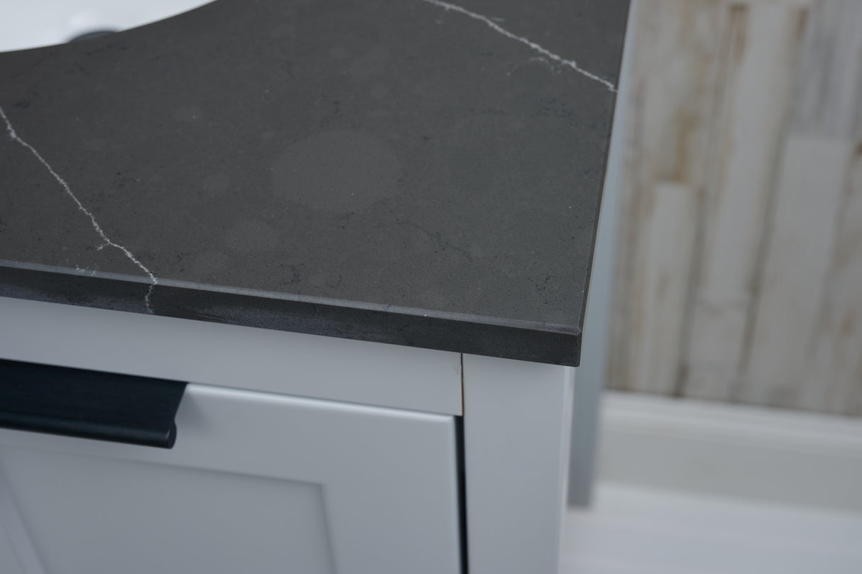 25" Single Oval Bowl Quartz Vanity Top