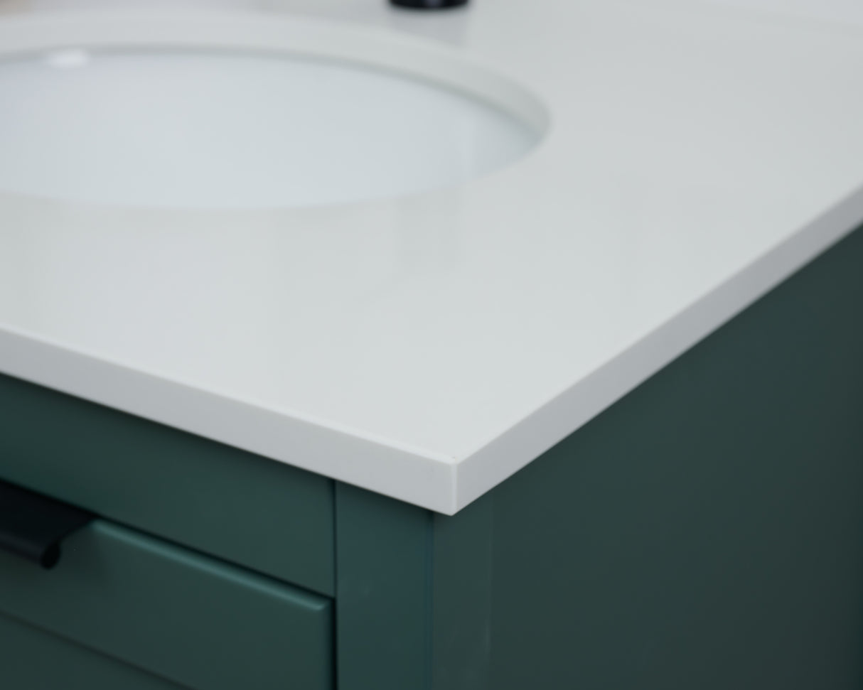 25" Single Oval Bowl Quartz Vanity Top