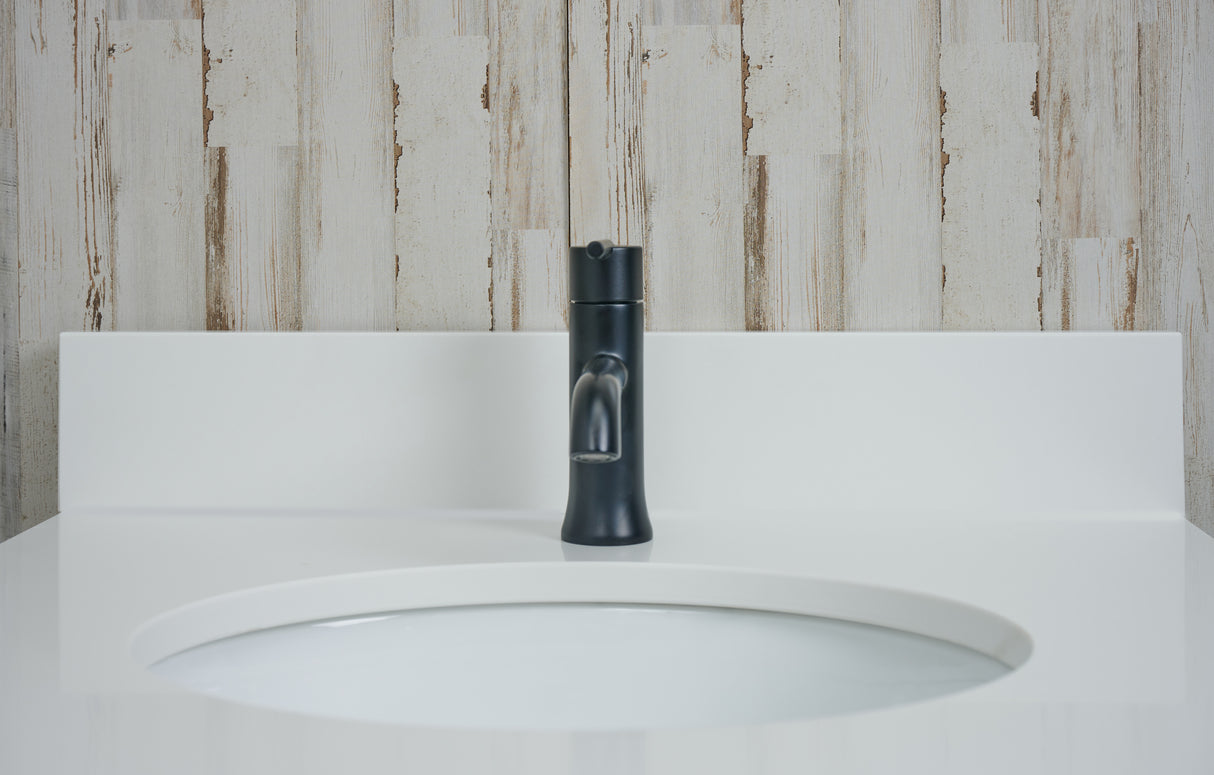 25" Single Oval Bowl Quartz Vanity Top