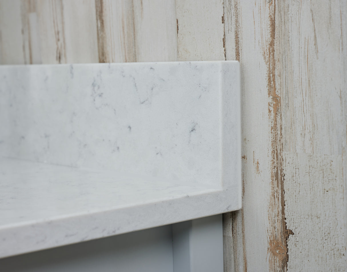 25" Single Oval Bowl Quartz Vanity Top