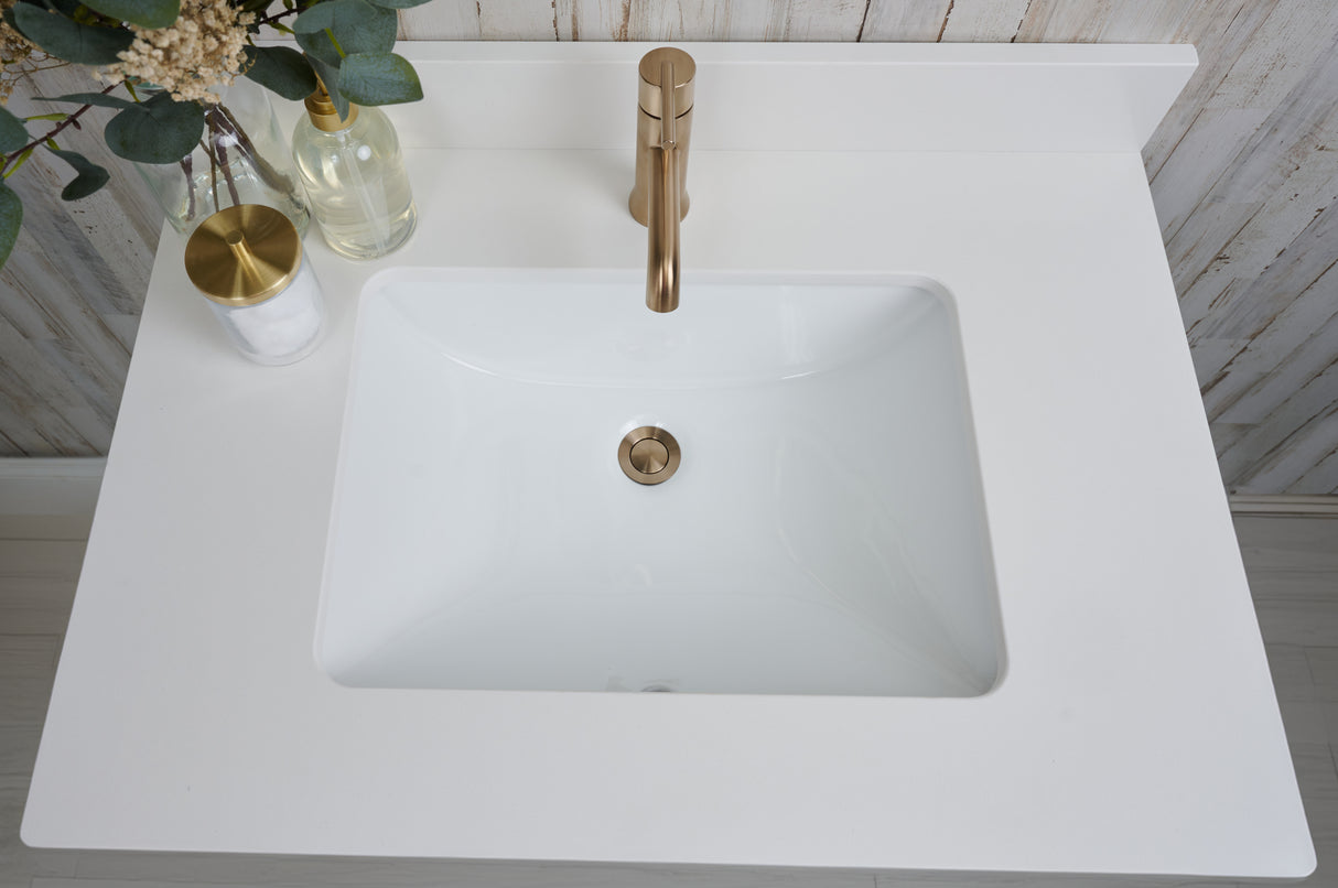 31" Single Bowl Quartz Vanity Top