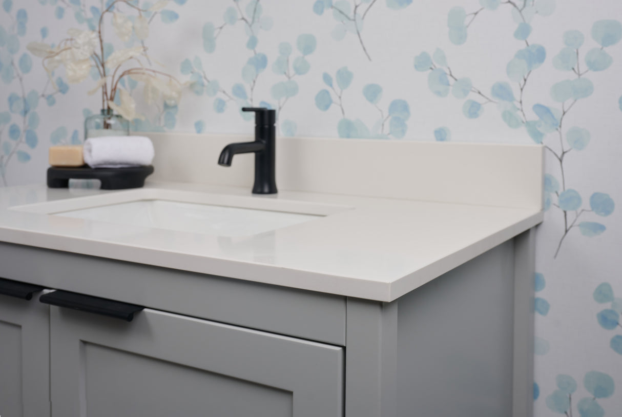 37" Single Bowl Quartz Vanity Top
