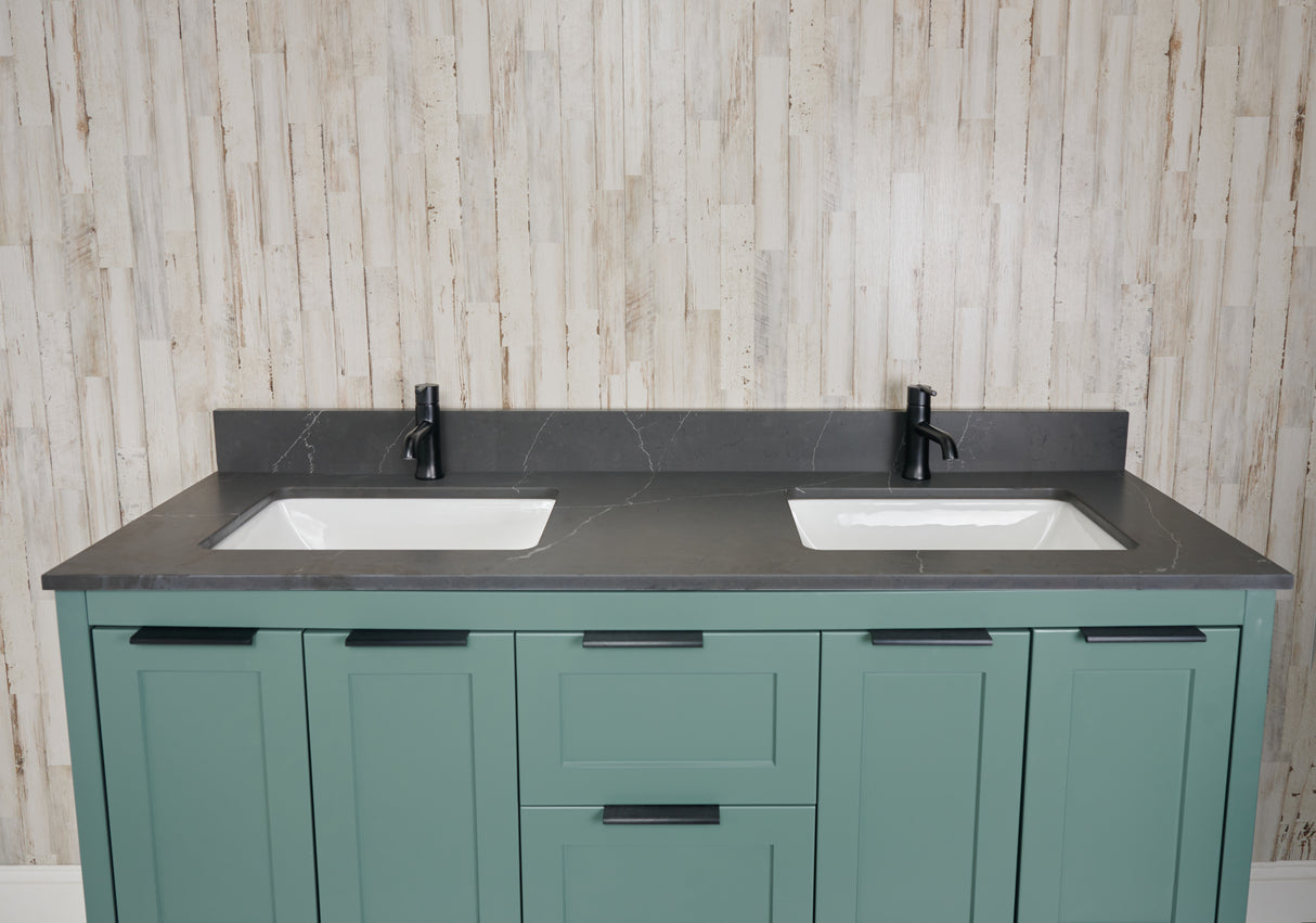 61" Double Bowl Quartz Vanity Top
