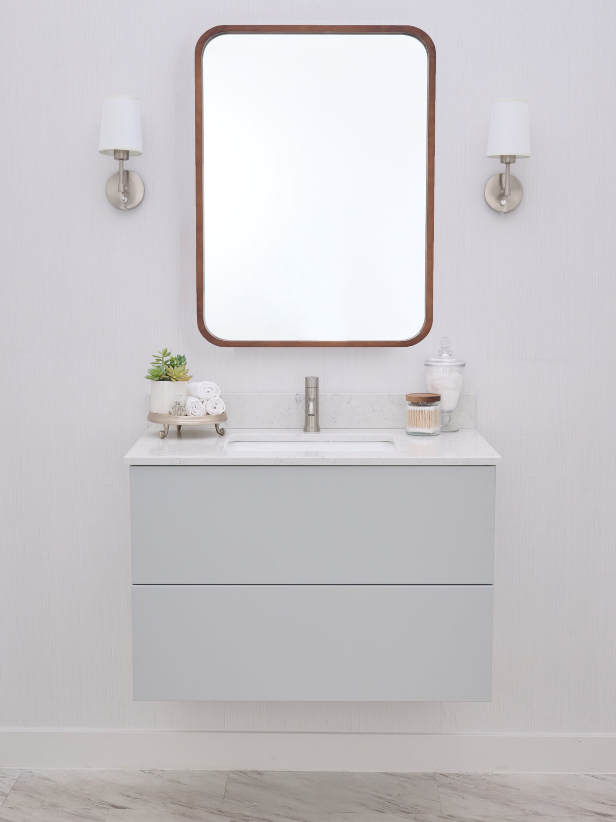 Gunner 36" Wall Mount Slab Door Bathroom Vanity